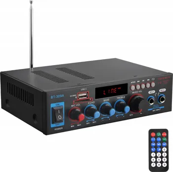 Hi-Fi komponenty ZESILOVAČ AUDIO BLUETOOTH FM RÁDIO MP3 PŘEHRÁVAČ STEREO VÝKONNÝ ZESILOVAČ