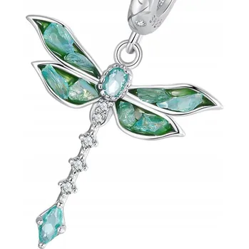 Přívěsek Přívěsek Charms Zelená Vážka Stříbro 925 Charms Přívěsky Trusky