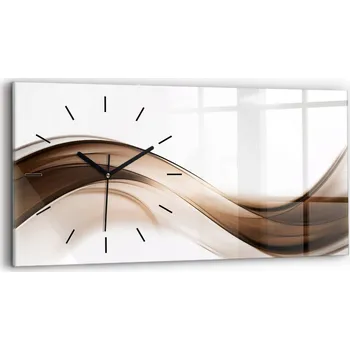 Hodiny Moderní skleněné nástěnné hodiny s s potiskem 60 cm x 30 cm Abstrakce linie