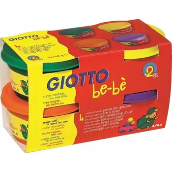 Modelovací hmota Modelovací Hmota 4 barvy sada 2 Bebe Giotto 100g Zajímavá Hračka Lux