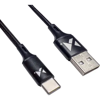 Datový kabel Wozinsky WUC-C2B USB kabel USB-C / 2m / 2,4A černý