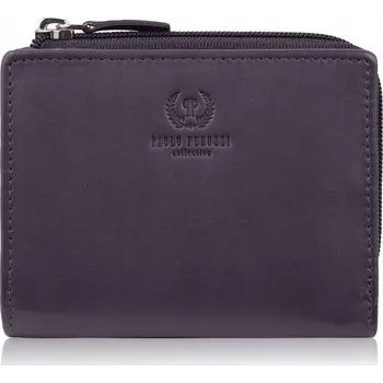 Peněženka Dámská kožená peněženka malá fialová horizontální s RFID Paolo Peruzzi