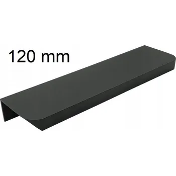 Nábytková úchytka hranová zaoblená C12 R9 černá anoda L-120 mm