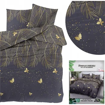 Povlečení Povlečení 160x200 3dílná sada povlečení 70x80 saténové Maria motýli