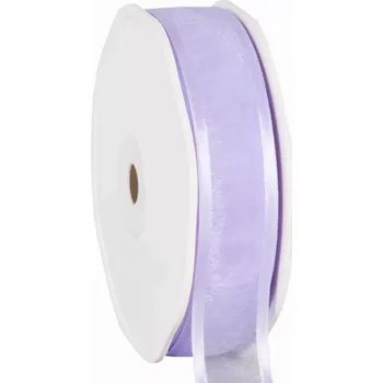 Stuha Organza se saténovým lemem 25 mm x 25 m levandulová