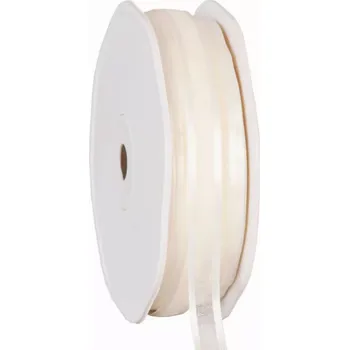 Stuha Organza se saténovým lemem 10 mm x 50 m slonová kost