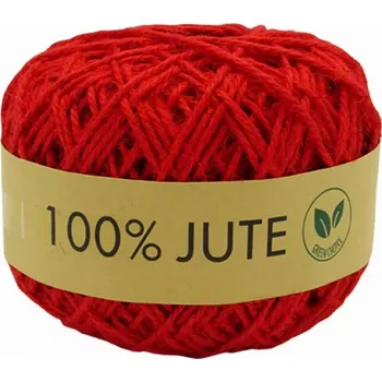 Stuha Jutová šňůra – Ø 1,5 mm x 100 m červená