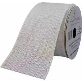 Stuha Stuha lněná s drátkem bílá 9.1 m