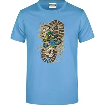 panske-levne-bavlnene-tricko-digi-potisk-stopa-smoula Barva: Sky blue - nebesky modrá, velikost: 3XL