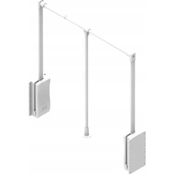 Věšák Pantograf BÍLÝ 89-122cm 12kg věšák šatní tyč spouštěcí s měkkým dovíráním