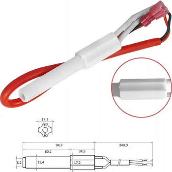 Zapalovač Zapalovač topného tělesa pro hořák na pelety KIPI 200W