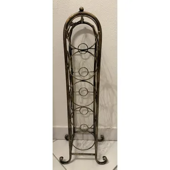 Stojan na víno Kovový stojan na víno S listy - 5 láhví