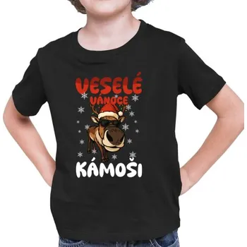 Žertovný předmět Veselé Vánoce, kámoši - dětské tričko s potiskem- Tričkový.cz