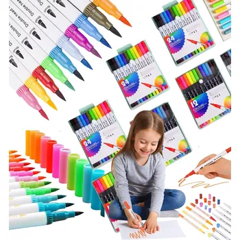 Sada oboustranných akvarelových Fixy , 48 fixů, fixy popisovače fixy