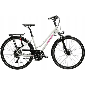 Jízdní kolo Dámské Trekingové kolo KROSS Trans 5.0 28" rám 17" šedá růžová 2025