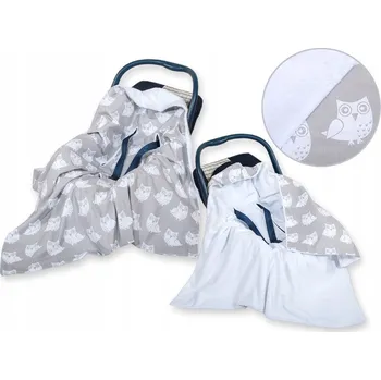 Zavinovačka Oboustranná deka do autosedačky - Šedé sovy