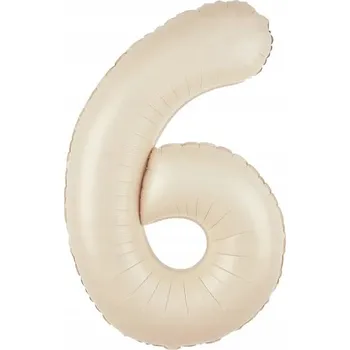 Balónek Fóliový balónek "Číslice 6", krémový, 99 cm (39"), DGT
