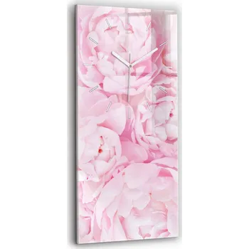 Hodiny Skleněné hodiny moderní tichý mechanismus Loft nástěnné Kvetoucí květiny 30x60