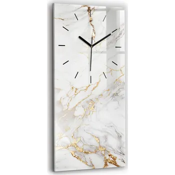 Hodiny Skleněné nástěnné hodiny s tichým chodem – Mramorový design do kuchyně