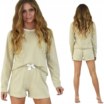 Dámské pyžamo Born2rest dámské pyžamo bavlna béžové, velikost XS