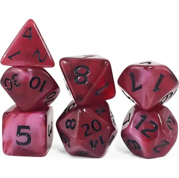 Příslušenství k deskovým hrám ČERVENÝ BORŠČ SADA 7 KOSTEK RPG (Hra na hrdiny)