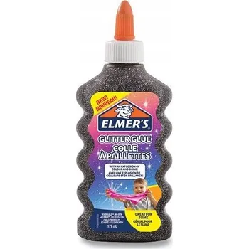 Kancelářské lepidlo Elmer's PVA lepidlo na sliz s třpytkami, černé, 177 ml
