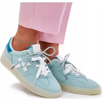 Dámské tenisky SPORTOVNÍ BOTY NÍZKÉ KLASICKÉ MÓDNÍ POHODLNÉ EKO SEMIŠOVÉ MINT 38