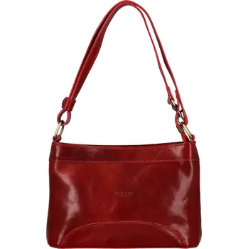 Kabelka Dámská kožená kabelka na rameno červená - Delami Vera Pelle Kilveri červená