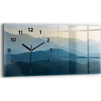 Hodiny Skleněné moderní nástěnné hodiny s potiskem 60x30 cm Krajina abstrakce