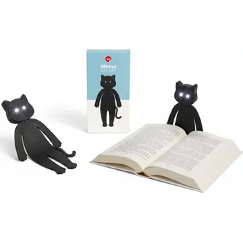 Lampička LED lampička na čtení knih Černá Kočka Kočka Záložka Držák Ohebný Elas