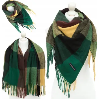Šála Velká Dámská Kašmírová Šála Teplá Kostkovaná Pléd Kašmír