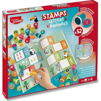 Výtvarná sada MAPED Creativ Stamps Abeceda a zvířata - 26 + 26 razítek