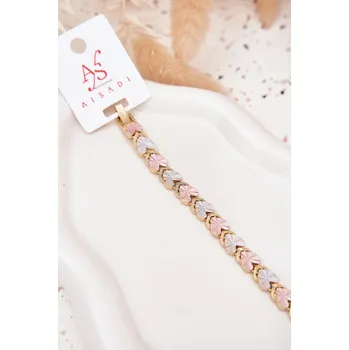 Dámská halenka Dámský náramek s barevnými srdíčky chirurgická ocel zlatý univerzální