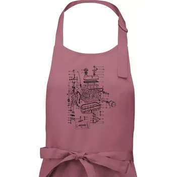 Kuchyňská zástěra Motor škoda 105-136 - Pánská zástěra na vaření - Univerzální velikost ( Starorůžová )