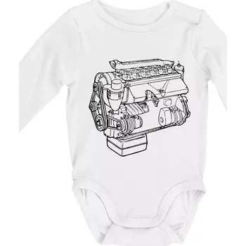 Kojenecké oblečení Motor T912 V3S - Body kojenecké s dlouhým rukávem - Dlouhý r. 6-12 měs ( Bílá )