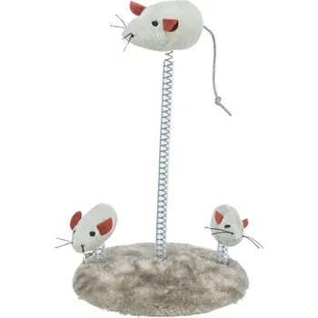 Hračka pro kočku Trixie Myší rodinka na pružině 15 x 22 cm
