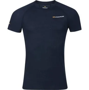 Pánské tričko MA NKR 125 pánské merino triko s krátkým rukávem černo-modrá L