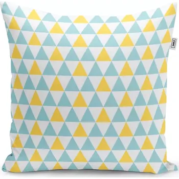 Polštář Sablio Polštář Dvoubarevné trojúhelníky - 40x40 cm