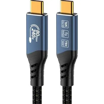 Datový kabel PremiumCord USB4™ Version2.0 80Gbps 16K@60Hz 240W Thunderbolt 3 a 4 kabel 1m