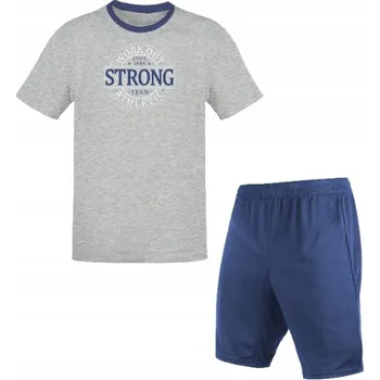 Pánské pyžamo PÁNSKÉ BAVLNĚNÉ PYŽAMO KRÁTKÝ RUKÁV LETNÍ KRÁTKÉ KRAŤASY ČESKÁ VÝROBA L