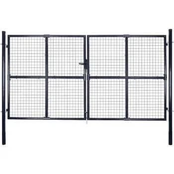 zahrada-XL Pletivá zahradní branka pozinkovaná ocel 300 x 175 cm šedá 143366