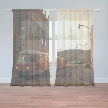 Záclona Sablio Záclony Tramvaj v historickém městě: 2ks 150x250cm