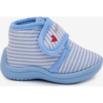 Dívčí tričko Dětské papuče na suchý zip s pruhy modré Lavelle 22