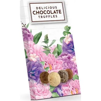 Čokoláda Selllot Čokoládové truffles růžovofialové květy 100g