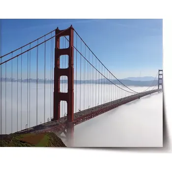 Plakát Sablio Plakát Golden Gate v mlze - 90x60 cm