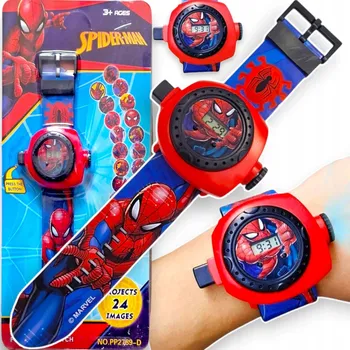 Hodinky Spiderman 3D HODINKY S PROJEKTOREM Spider-Man ZOBRAZUJÍ OBRÁZKY IKONY