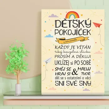 Plechová cedule Sablio Dárková cedulka Dětský pokojíček: 30x40 cm
