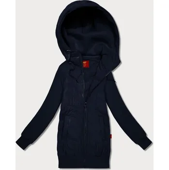 Dámská mikina Tmavě modrá dámská mikina s kapucí z různých materiálů Goodlookin (AMG-175) odstíny modré M (38)