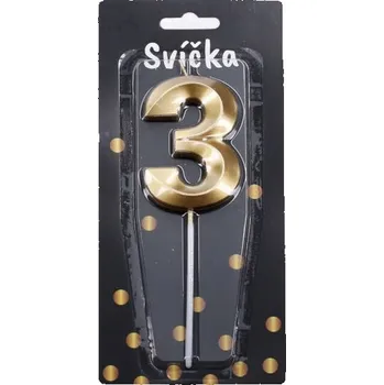 Dortová svíčka Wiky Svíčka dortová - Párty zlatá č. 3