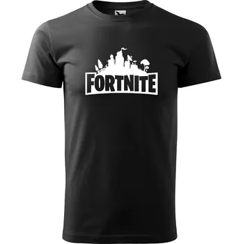 Sablio Tričko s potiskem Fortnite Pevnost - černé 5XL